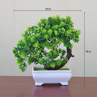 Ornement de plante verte décorative en plastique, simulation de plantes à feuilles persistantes pour la décoration de la maison, de l'hôtel, du mariage, bonsaï, petit arbre en pot