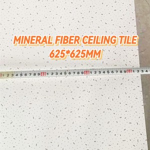 Dalles de plafond en fibres minérales ignifuges et acoustiques 625x625mm pour le marché latino-américain, idéales pour les bureaux, les écoles et les bâtiments commerciaux - Product Image 1