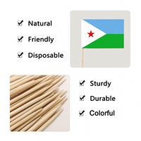 Drapeaux de gâteau jetables personnalisés en gros 3,5x2,5cm pour événements sportifs Djibouti et jeux de bâtonnets