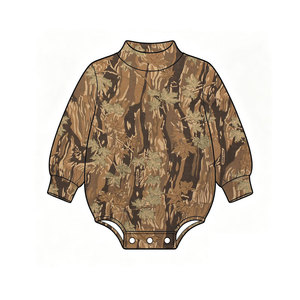 Pre-venta: Ropa para bebés con estampado de camuflaje de ramas forestales, pelele burbuja con cuello simulado para bebés, venta al por mayor de ropa para bebés - Product Image 2
