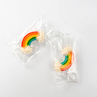 Permen Gummy Bentuk Awan Pelangi Lucu, Kemasan Individual, Rasa Buah, Custom OEM, Label Pribadi, Grosir