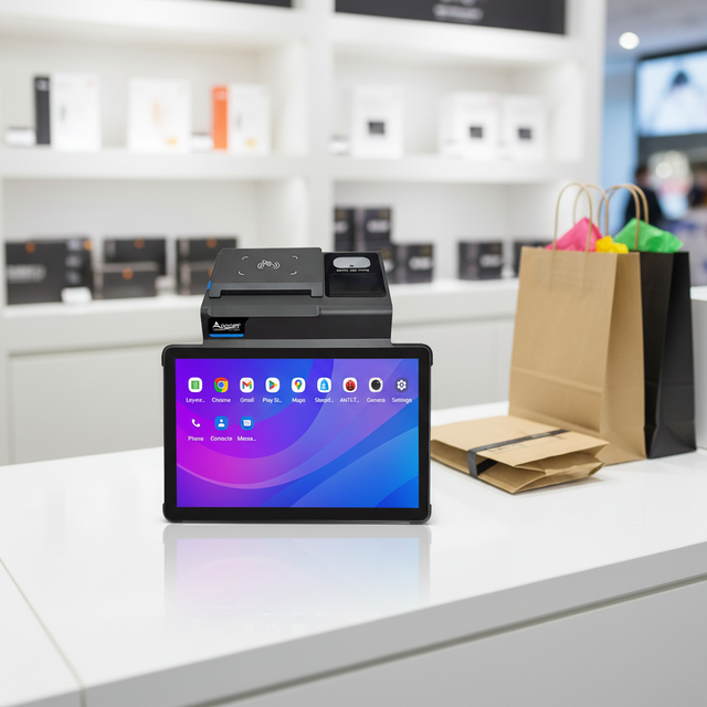 POS-T1101 OCOM All-in-One Android POS with 80/58mm Built-in Thermal Receipt & Label Printer, 4G LTE, Scanner