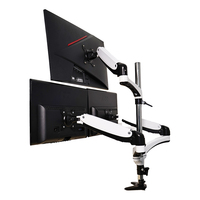 Bras de moniteur triple ergonomique réglable en hauteur JL-GM536X-D15 pour 3 moniteurs avec support de bureau en acier robuste