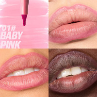 Cappuvini Vegan Liquid Mineral Waterproof Water Gloss Ukuran Perjalanan Lip Liner dengan Saturasi Rendah untuk Gadis Riasan Ringan
