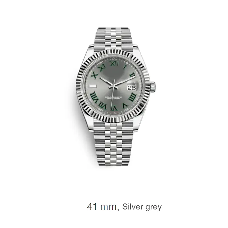 Часы с логотипом на заказ, ETA2836, 41 мм, розовое золото/серебро, рифленый мотив, брелковый ободок, Юбилейный браслет 126331 роскошных часов
