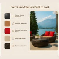 Muebles de Exterior Más Vendidos, Conjuntos de Jardín de Mimbre y Ratán, Sofá para Sala de Estar, Conjunto de Sofás para Patio