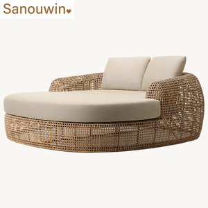 Cama <span class=keywords><strong>de</strong></span> Día con Estructura <span class=keywords><strong>de</strong></span> Aluminio y Asiento <span class=keywords><strong>de</strong></span> Ratán, Cojín Cómodo, Resistente a los Rayos UV y a la Intemperie, <span class=keywords><strong>Muebles</strong></span> <span class=keywords><strong>de</strong></span> Exterior Ecológicos y Duraderos para Jardines - Product Image 2