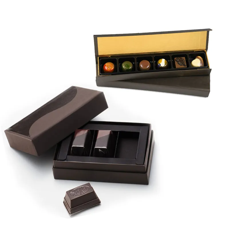 Venta al por mayor logotipo personalizado impreso trufa envolver lujo cartón papel caramelo regalo chocolate cajas de embalaje