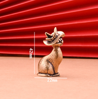 Statue de chat adorable: artisanat en laiton de chaton de couple créatif