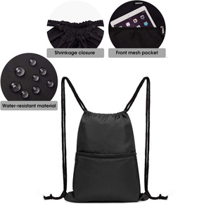 Professional Oxford Soft <b>Drawstring</b> <b>Backpack</b> Custom Logo Waterproof Foldable Shoe Storage Large Capacity Unisex Polyester Sports - Product Image 3