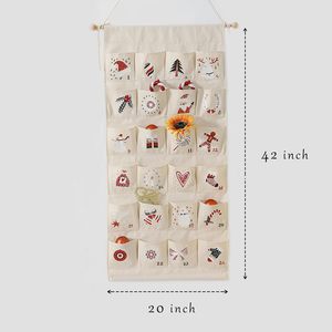 Calendrier de l'Avent personnalisé à suspendre, motif imprimé, 24 poches, en toile, pour enfants - Product Image 2