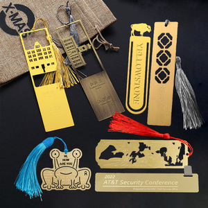 Marcapáginas de Metal Personalizado al por Mayor de Fábrica, con Logotipo Personalizado, Diseño Hueco de Latón, Regalo Personalizado con Borla - Product Image 1