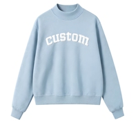 Sweat-shirt en tissu éponge uni à col rond, style universitaire, avec lettres brodées sur le devant, pour l'automne et l'hiver, OEM ODM
