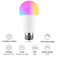 Ampoule d'éclairage domestique intelligente RGB blanc dimmable fonctionne avec Alexa/Google home Timer Function B22 E27 LED wifi smart rvb bulb