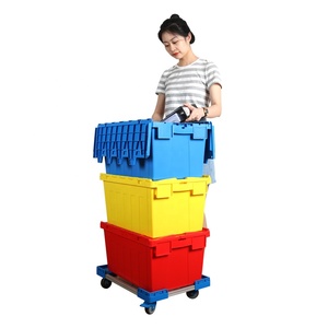 Nestable almacén de plástico en movimiento <span class=keywords><strong>caja</strong></span> con tapa con bisagras - Product Image 3