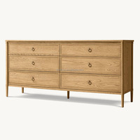 Commode moderne de luxe à 6 tiroirs en chêne Commode en bois massif pour la maison Chambre à coucher Meubles de rangement Caractéristiques