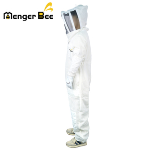 USA Factory Cheap 3 Layer Ventilated Cotton Beekeeping <b>Suit</b> with Round Veil and Zipper for Beekeeper Farm - Product Image 2