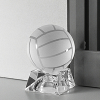 Nouvelle Arrivée Trophée de Basketball et de Football en Verre Cristal Transparent, Sphère en Cristal K9 Clair Sablée