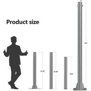 JH-Mech <span class=keywords><strong>Mat</strong></span> Gris Foncé 10ft Pare-Soleil Poteaux 3 "Diamètre Connexion Unique Conception Acier Heavy Duty Pare-Soleil Poteau - Product Image 2