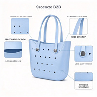 Sac fourre-tout personnalisé en EVA imperméable et écologique, sac de courses réutilisable perforé, grande capacité, sac de plage et de piscine, étiquette privée OEM