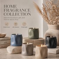 Pot à bougie en ciment céramique au design torsadé unique, récipient à bougie personnalisé, grand contenant à bougie, ornement de décoration intérieure