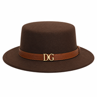 Chapeau Fedora de Haute Qualité en Feutre de Laine avec Logo Métallique Personnalisé, Bord Large et Accessoires Ceinture, Unisexe, pour Fêtes et Occasions Formelles, Vente en Gros Direct Usine