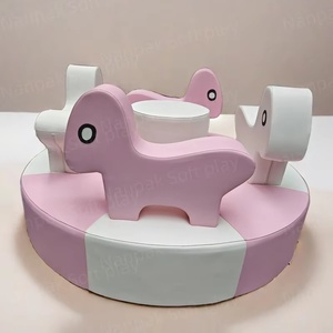 Trong Nhà Trắng mềm chơi Carousel đi xe ngoài trời điện cơ giới vui vẻ đi vòng mềm chơi cho khu vực sân chơi trẻ em - Product Image 6