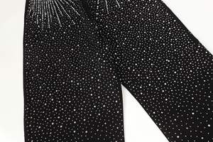 LEDUO <strong>Sparkly</strong> Rhinestone Baggy Jeans Mid Waist <strong>Black</strong> Wide Leg Denim Pants Y2K Streetwear Style Casual Loose Fit <strong>Trousers</strong> - Product Image 5
