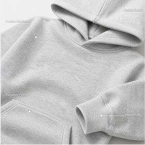 Sweat-shirt à capuche surdimensionné pour femmes, en molleton de coton, tricoté, long, pour l'hiver - Product Image 3