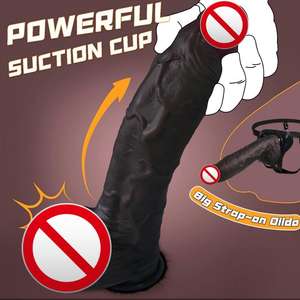 Der neue schwarze Dildo aus weichem Silikon-Sexspielzeug mit dem größten falschen Penis - Product Image 5