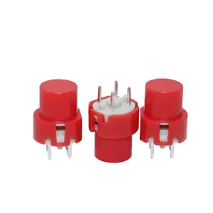 CHA C610K series led tact switch 4 pin tactile switch red cover switch
