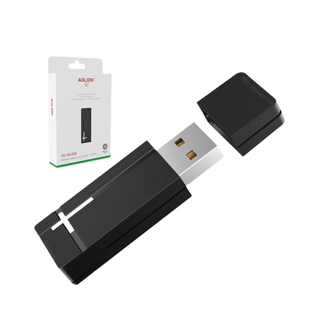 AOLION Wireless Receiver Adapter New Version Compatible Windows 11/10/8/7 One S/X/X One Controller Game Accessories Black 1 Year