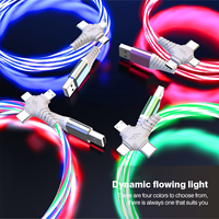 Cable USB 3 en 1 con Luz LED, 1M 2M, Carga Rápida, Cable Fluorescente, Transferencia de Datos, Carga e Impresión para iPhone y Android