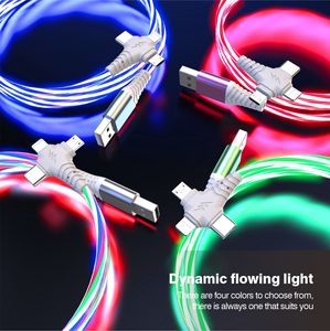 Cable <span class=keywords><strong>USB</strong></span> 3 en 1 con Luz LED, 1M 2M, Carga Rápida, Cable Fluorescente, Transferencia de Datos, Carga e Impresión para iPhone y Android - Product Image 6