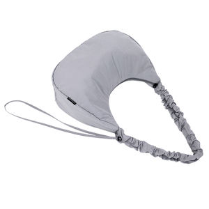 Gray Simple Fashion Single <b>Strap</b> <b>Shoulder</b> Bag Zipper Closure 7 Inch Lightweight Recycled Fabric Polyester SENDA Brand Daily Use - Product Image 4