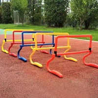 Peralatan Latihan Sepak Bola Bahan ABS Model Lari Rintangan Empat Langkah Set Rintangan Kecil yang Dapat Disesuaikan untuk Lintasan Rintangan Anak-anak