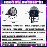 Lampu Par LED Indoor 350W, Performa Tinggi, 7x50W Lampu Beads, Putih Ganda, untuk Penerangan Parkir & Panggung, Cocok untuk Klub, Bar, dan Pesta