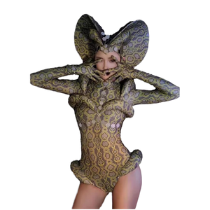 <span class=keywords><strong>Disfraz</strong></span> de <span class=keywords><strong>Halloween</strong></span> de corte alto de una pieza Alien Snake Medusa para adultos para Bar, discoteca, actuaciones y fiestas de baile de salón - Product Image 4
