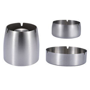 Ai Jia Thickened Stainless Steel Ashtray Round Heavy Duty For Home Bar Hotel Cafe Use With Logo Printing Option - Product Image 3