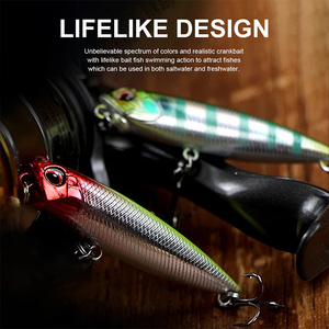 Señuelos de Pesca Tipo Lápiz de 12 Colores, 65mm, 100mm, 110mm, Señuelos Flotantes de ABS Tipo Walk the Dog para Pesca de Culter Alburnus y Lubina - Product Image 4