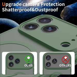 Ốp lưng iPhone 17 Pro Max chất lượng cao, màu xanh lá cây, cảm giác mềm mại, tích hợp vòng từ tính, chống sốc, bảo vệ ống kính. - Product Image 5