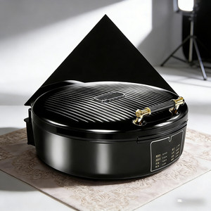 Poêle Électrique Noire et Or 30 cm 1500W Double Chauffage Antiadhésive Grande Capacité Usage Domestique - Product Image 4