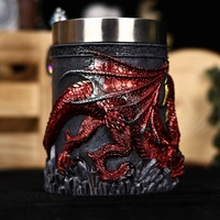 Tasse en résine 3D Dragon, Mug à bière créatif Pterodactyle Vintage Européen, Tasse à eau grande capacité Monstre Dragon
