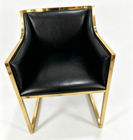 Fauteuil en cuir PU blanc avec structure en acier inoxydable doré, chaise de banquet de luxe pour hôtel, idéal pour les mariages, vente en gros et location