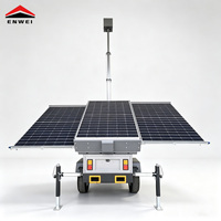 6m mast zonne-aangedreven, op aanhangwagen gemonteerde, IP65 waterdichte CCTV-cameraplichtmast voor beveiliging van bouwplaatsen