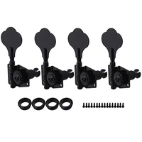 Noir 4R 4L 2R2L ouvert Machine têtes accordeurs guitare basse électrique chevilles d'accordage pour pièces de basse
