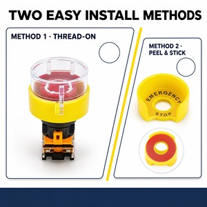 Cubierta Protectora Sweideer para Interruptor de Botón de 16mm 22mm 25mm 30mm, Cubierta de Botón de Parada de Emergencia, Protector de Seguridad de PC/ABS, Amarillo Rojo - Product Image 4