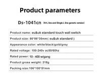 Interrupteur mural de sécurité de type 86 UE, sans fil sous tension, 10A 240V, panneau d'interrupteur électrique en ABS thermoplastique, norme UE