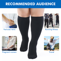 Chaussettes de compression unisexe opaques à bout fermé, grande taille (30-40 mmHg), pour la marche et la position debout – Vente chaude directe usine
