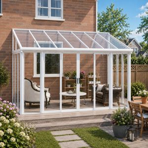 Veranda Moderna Personalizzata in Alluminio e Vetro, Estensione per Terrazza a Quattro Stagioni per Villa e Giardino - Product Image 1